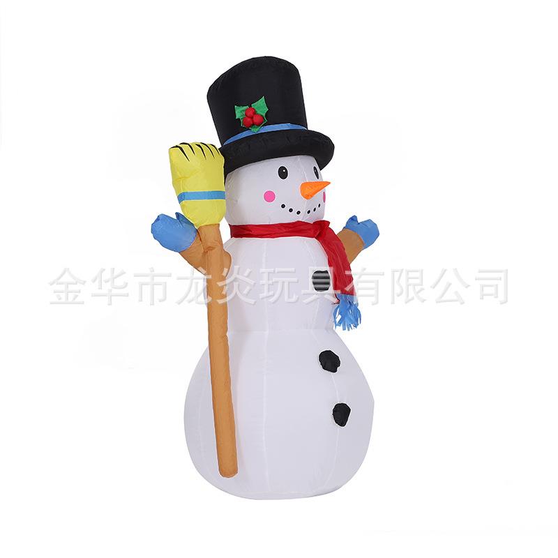 跨境1.2米GRB充气扫把雪人圣诞LED旋转彩灯气模发光
