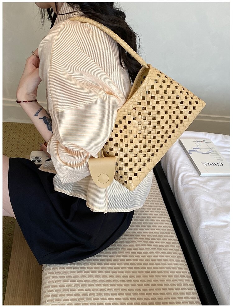 夏季镂包编织包包女2026新款潮时尚韩国腋下包轻奢单肩手拎通勤包