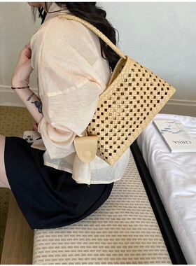 夏季镂包编织包包女2026新款潮时尚韩国腋下包轻奢单肩手拎通勤包
