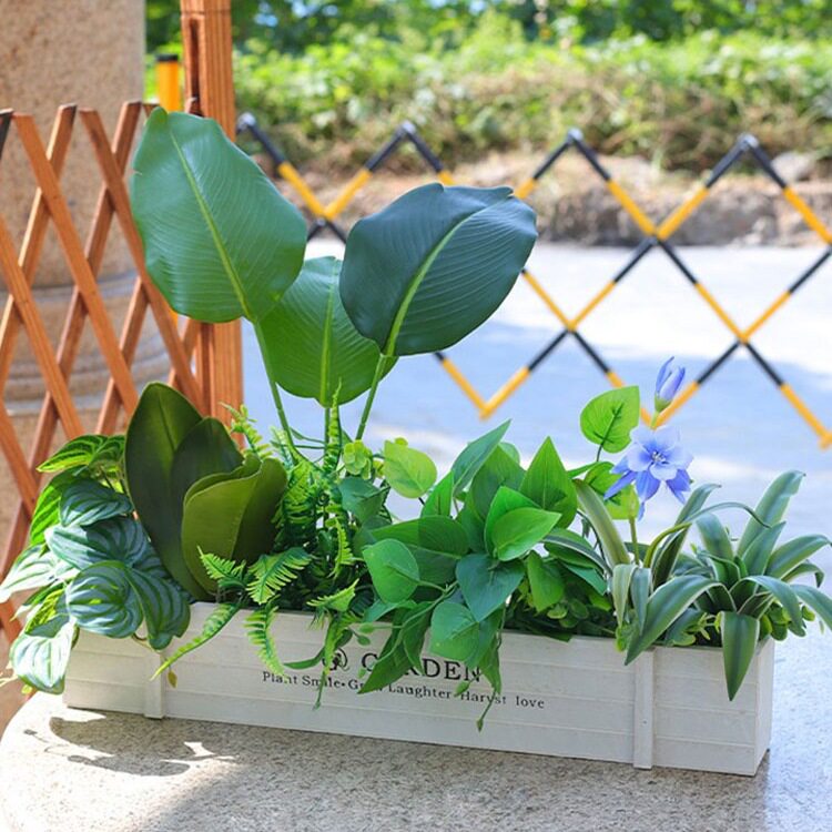 仿生绿植组合室内隔断花槽摆件