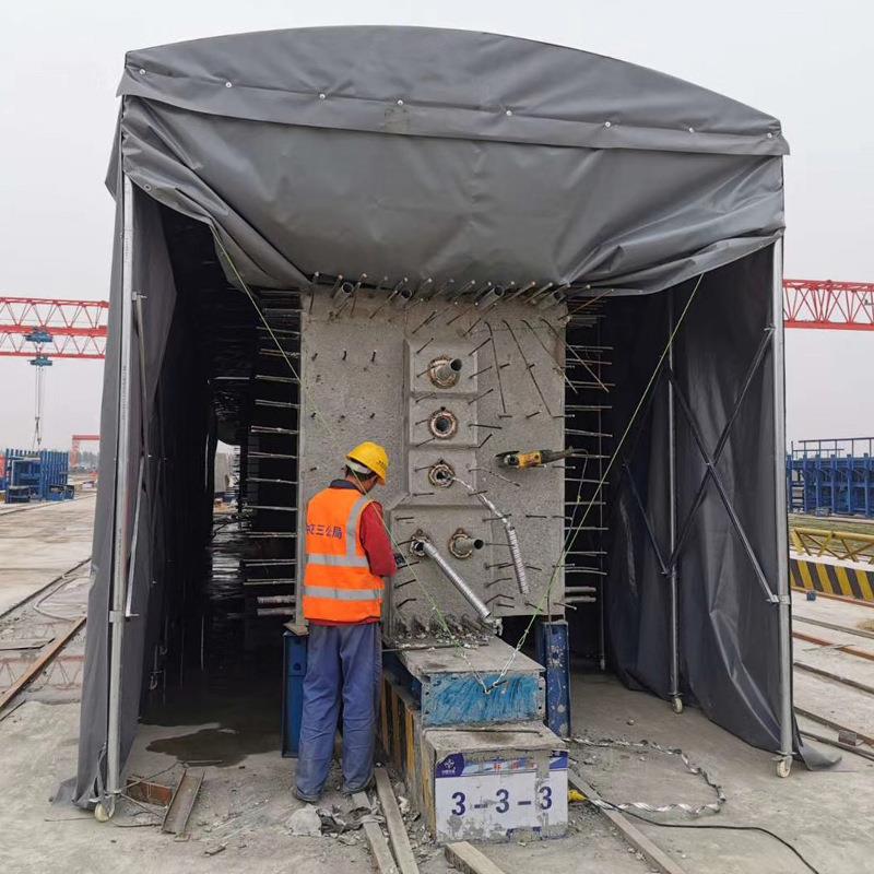 桥梁保护伸缩推拉棚 户外夜市临时仓储防雨蓬大型货运移动伸缩蓬