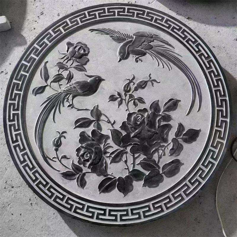 石雕浮雕地雕壁画青石雕花石板大理石石头庭院迎门墙福字仿古雕刻