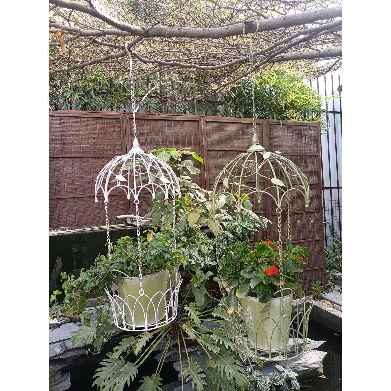 欧式铁艺垂吊悬挂花架阳台吊篮花架绿植吊盆绿萝吊兰支架铁链吊篮