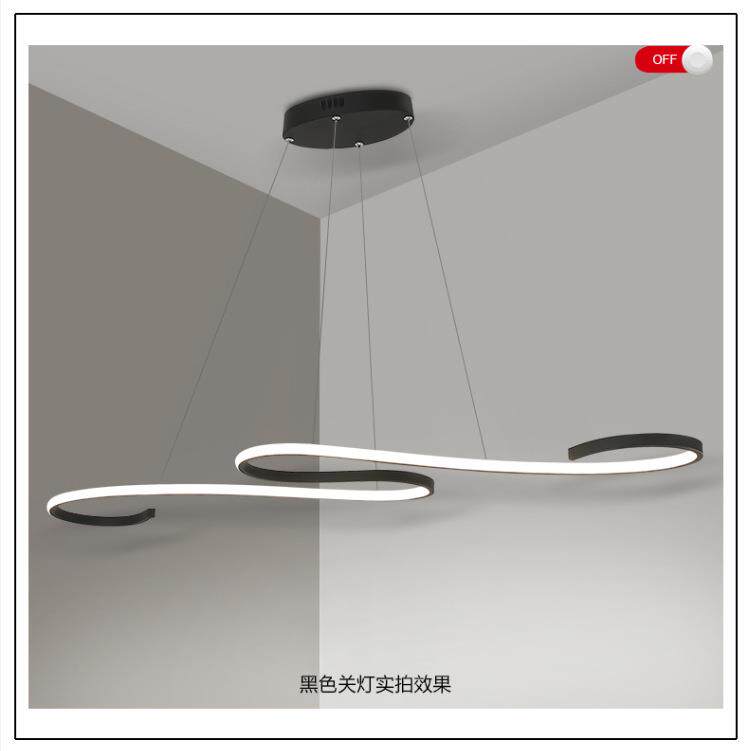 跨境吊灯 LED餐吊厅北欧创意现代简约S形咖啡厅吧台装饰吊灯具