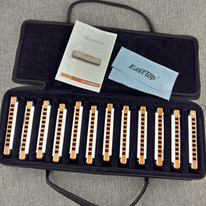 EASTTOP东方鼎T008S十孔布鲁斯口琴10孔C调专业蓝调演奏初学口琴