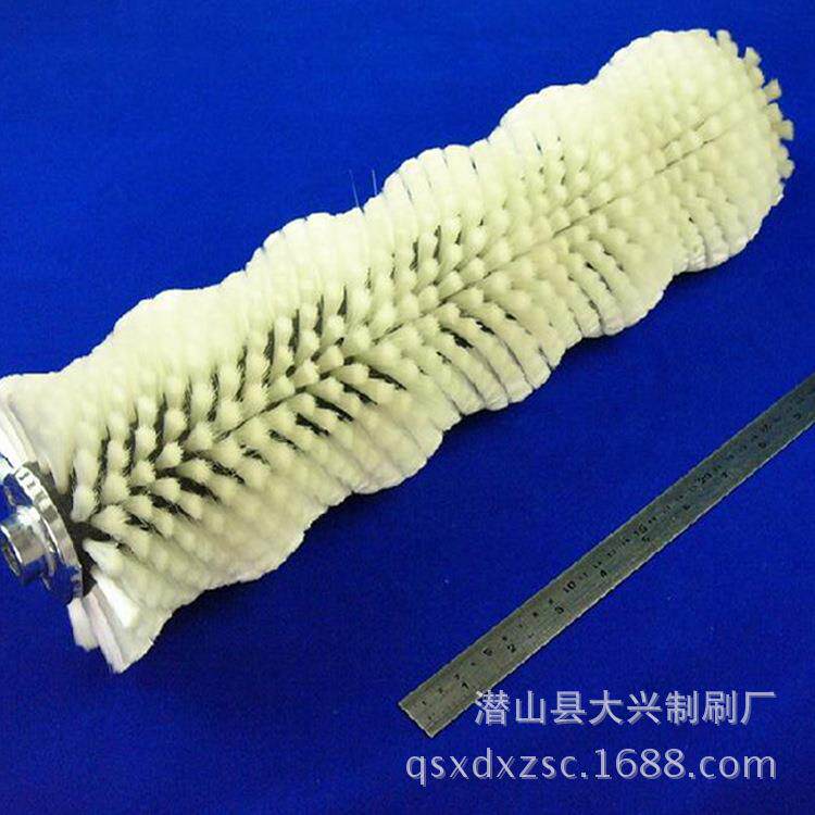 毛刷厂家生产 农作物清洗螺旋毛刷辊 土豆清洗螺旋毛刷辊尼龙毛刷