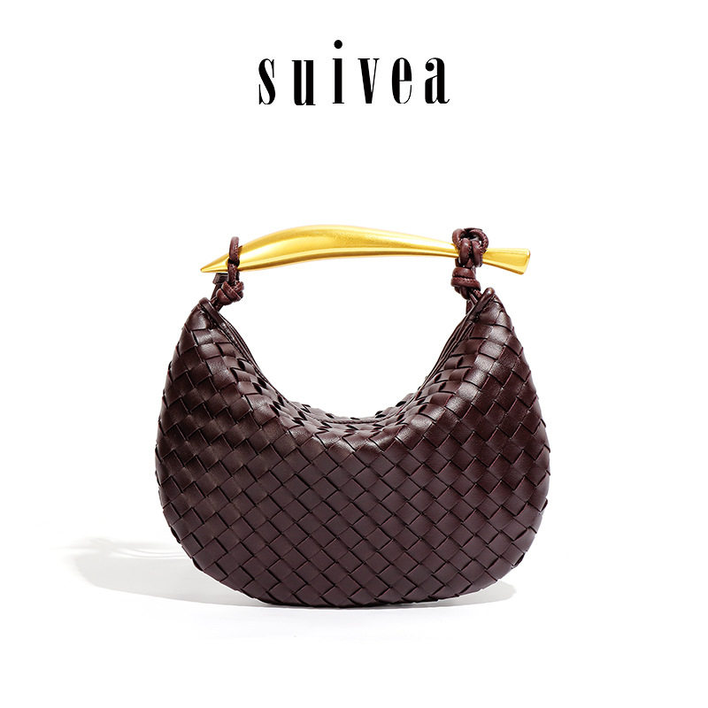 2026新款工厂直供高端沙丁鱼编织包金属手柄腋下包手提斜挎饺子包