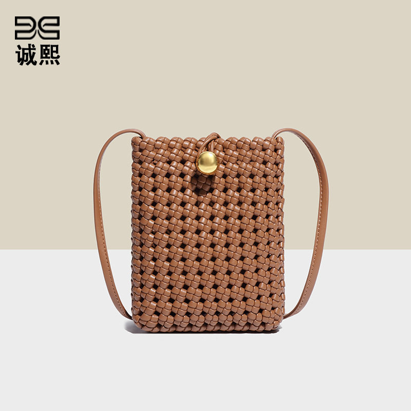 2026新款包包女小众时尚跨境女包手工编织镂空包手机包单肩斜挎