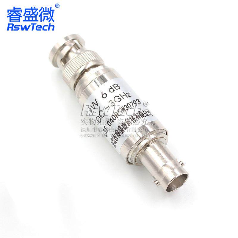 睿盛微2W BNC/Q9固定同轴衰减器50欧姆 DC-3GHz BNC-JK 6DB公转母