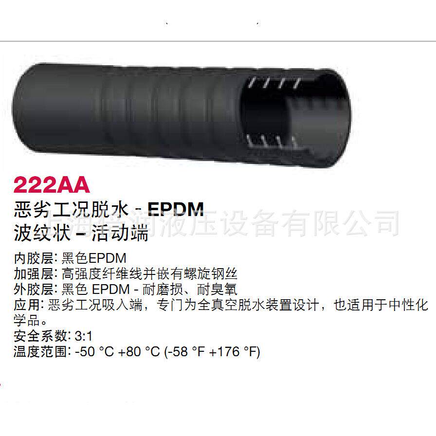 倍润阿法格玛ALFAGOMMA工业管多用途管吸水排水管波纹管222AA