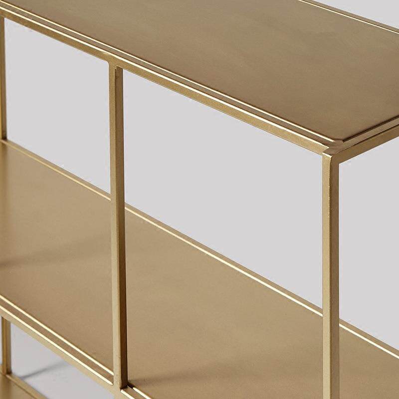 北欧现代简约铁艺金色墙上置物架书架客厅电视墙装饰架黑色铁架子