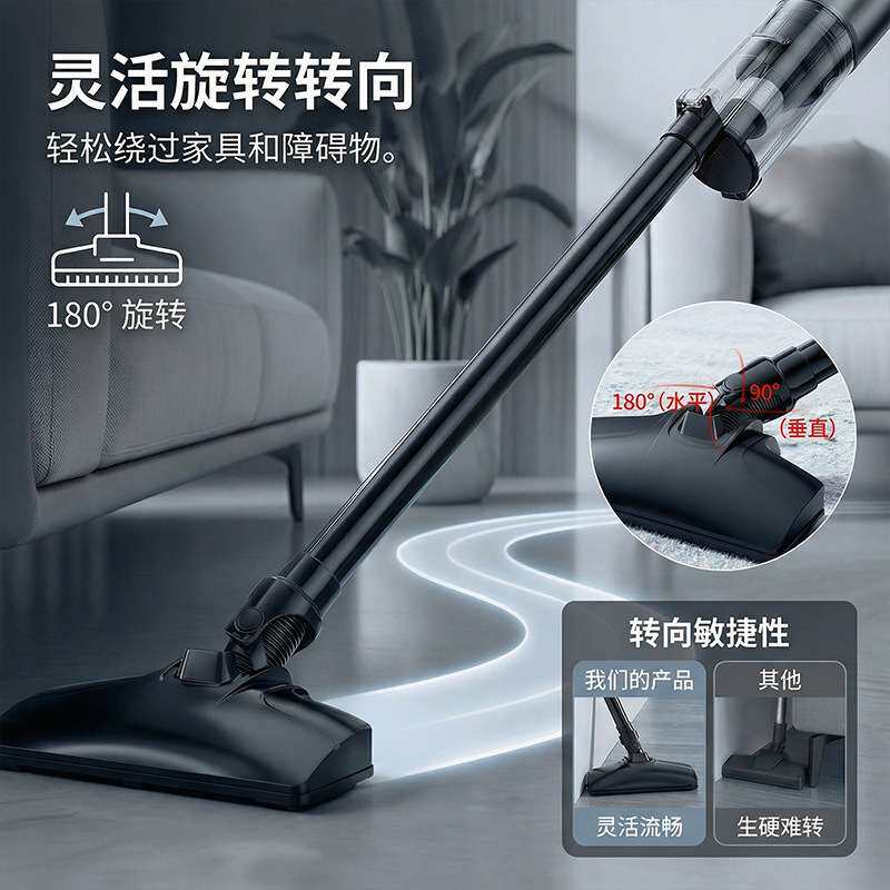 无线车载吸尘器亚马逊车用家用无绳便携式大吸力大功率手持吸尘器