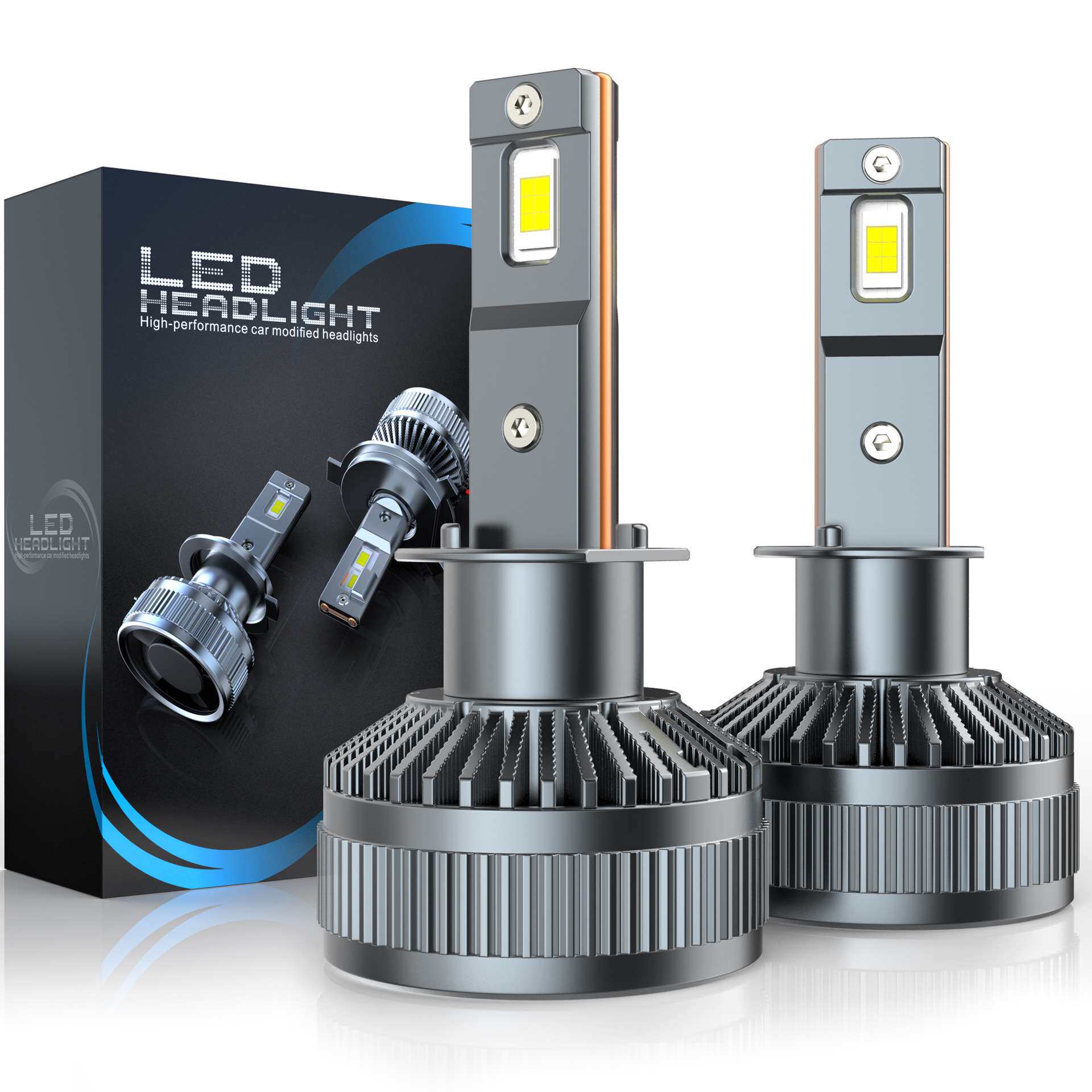 新款V28 LED汽车大灯带解码大功率120W 双铜管散热高亮小车货车灯