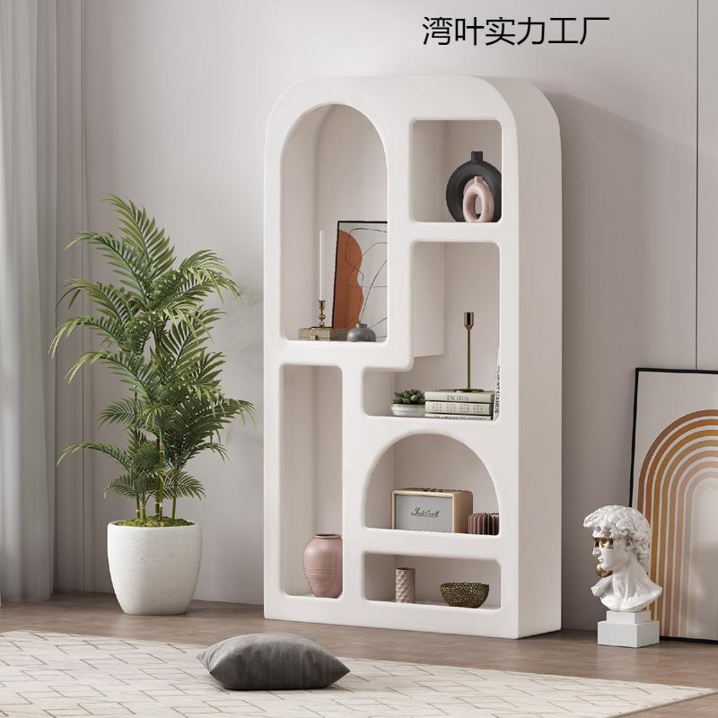 北欧落地书柜柜子客厅拱形产品白色收纳简约陈列柜展示柜装饰洞穴