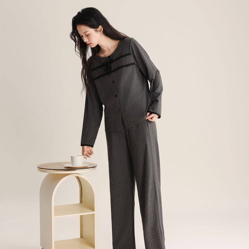 2026新款春款时尚女士开衫睡衣超柔软长袖家居服感可外穿女款
