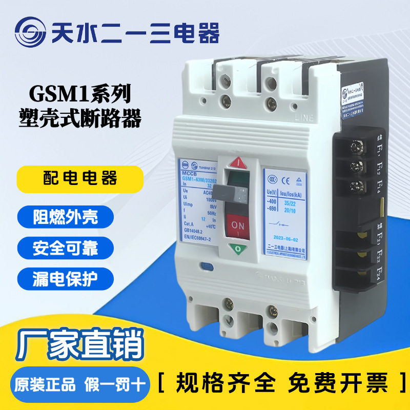天水二一三GSM1-125系列空气开关塑料外壳式断路器3P4P