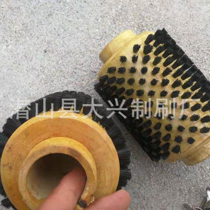 工业清洗尼龙丝滚筒刷小型除尘硬毛空心圆形毛刷辊轮圆柱刷圆刷子
