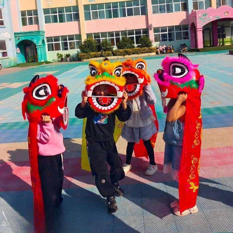 塑料儿童舞狮子道具套装 舞狮头鼓2-14岁幼儿园表演小狮头玩