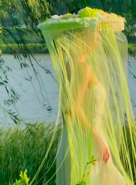 超绝的森系杨柳帷帽带流苏哦~