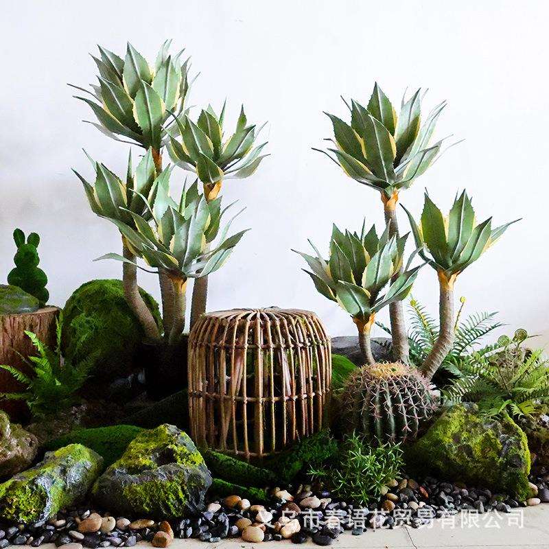 仿真绿植荷兰铁盆栽龙舌兰植物北欧客厅落地室内仿真装饰假绿植树
