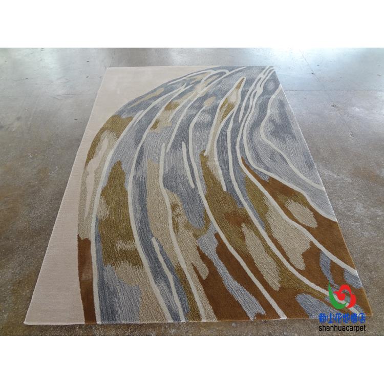 新中式水墨画后现代样板房客厅茶几沙发地毯手工晴纶羊毛书房卧室