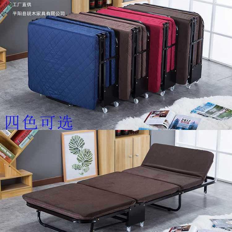 三折折叠床单人午睡办公室午休床陪护床家用加固木板海绵沙发两用
