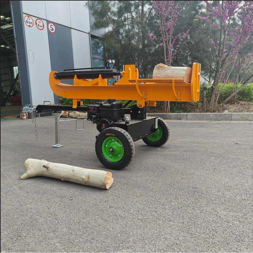 出口加拿大轮式液压劈木机 农场燃油开木器 小型家用半自动碎木机