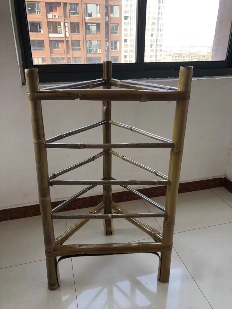 竹架子置物架竹编簸箕竹制品三脚架菜架子竹筛蔬菜展示架饭店装饰图片