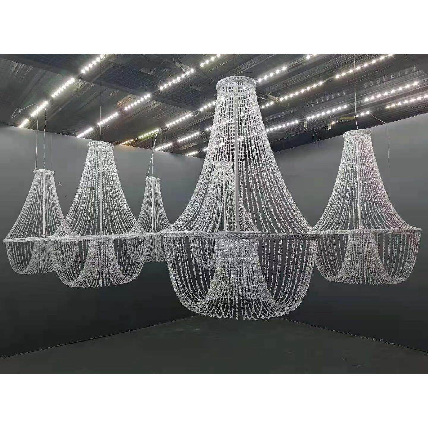 新仿款水晶亚力珠帘JIQ婚庆路引礼克吊顶挂件道具水婚晶梦装饰珠