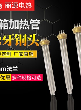 52mm铜头钢管锅炉电加热管 水箱发热管220V 6KW 380V9KW 12KW