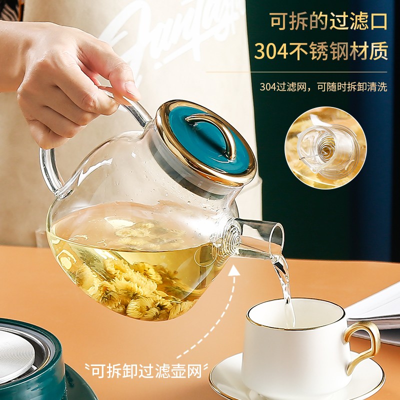微电脑触控式高硼硅玻璃养生壶 1.2L自动煮茶器办公室适用