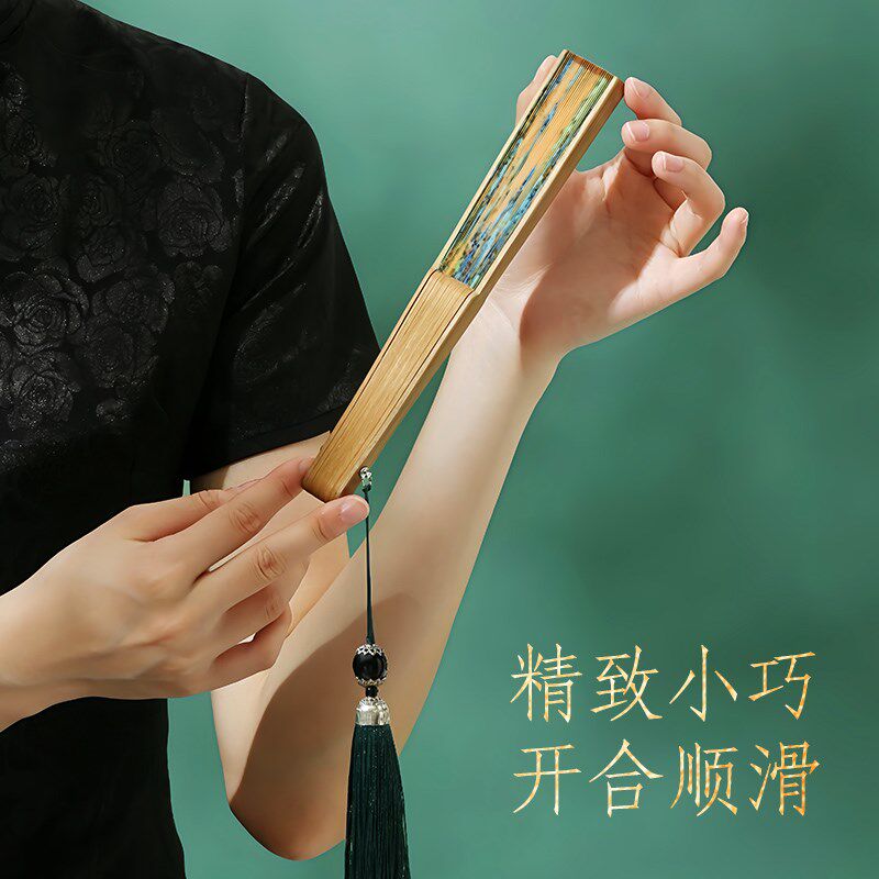 素娘古风扇子折扇女款夏天结实耐用随身小巧便携折叠小扇子舞蹈扇图片
