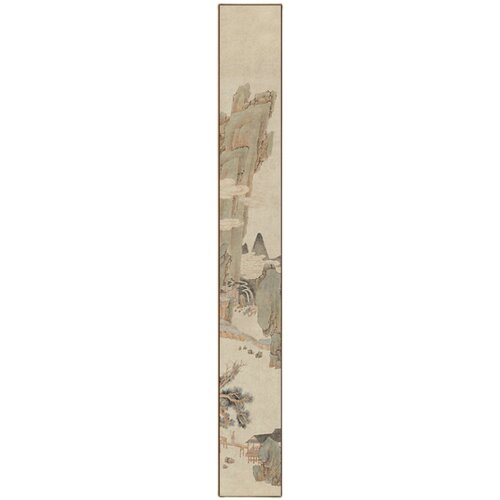 新中式装饰画玄关过道细长窄长条画竖版餐厅酒店壁画客厅山水挂画