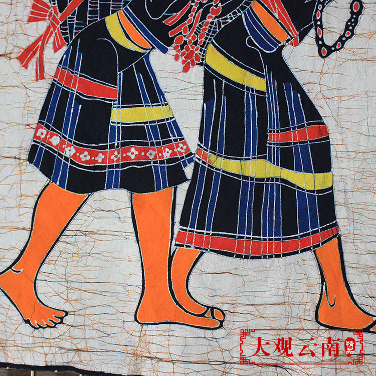 大号蜡染画佤山行云南民族特色挂画布艺壁饰背景画餐厅客厅装饰画