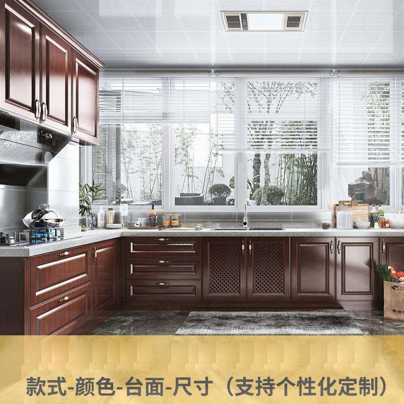 简约厨房储物柜多功能厨房组合柜304不锈钢橱柜家用置物吊柜