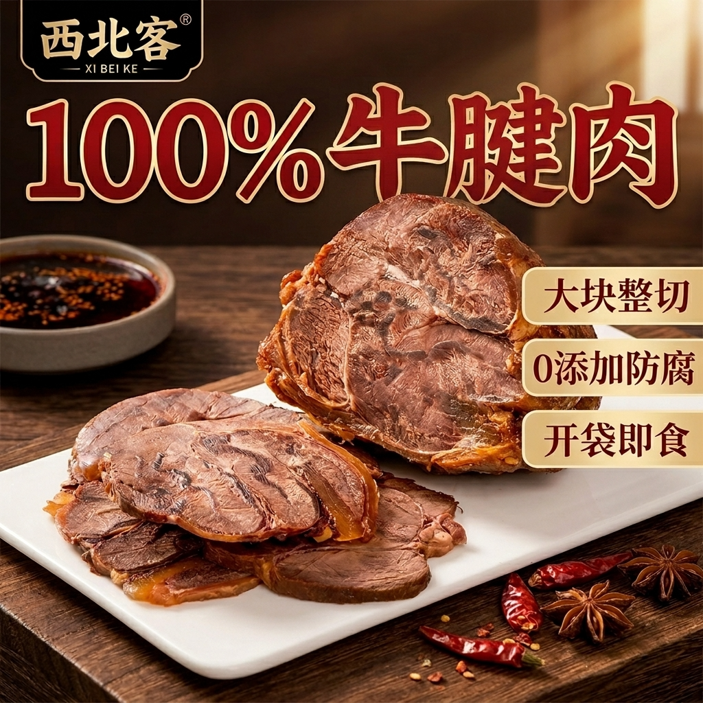 五香酱卤牛腱子肉熟食酱牛肉卤牛肉牛腱子真空健康熟牛肉配料干净