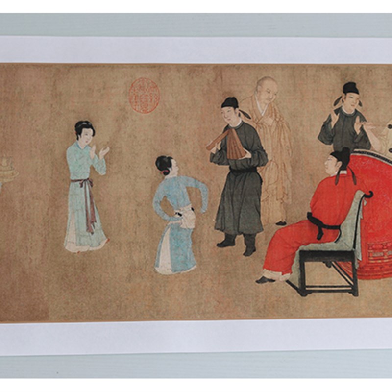 十大传世名画长卷高清艺术微喷五代顾闳中韩熙载夜宴图28.7X448cm