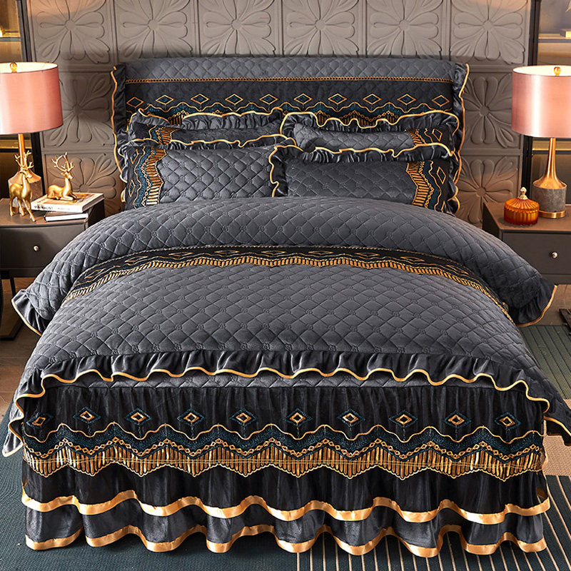 欧式夹棉加厚被套单件保暖水晶绒双面加绒法兰绒珊瑚绒秋冬天被罩