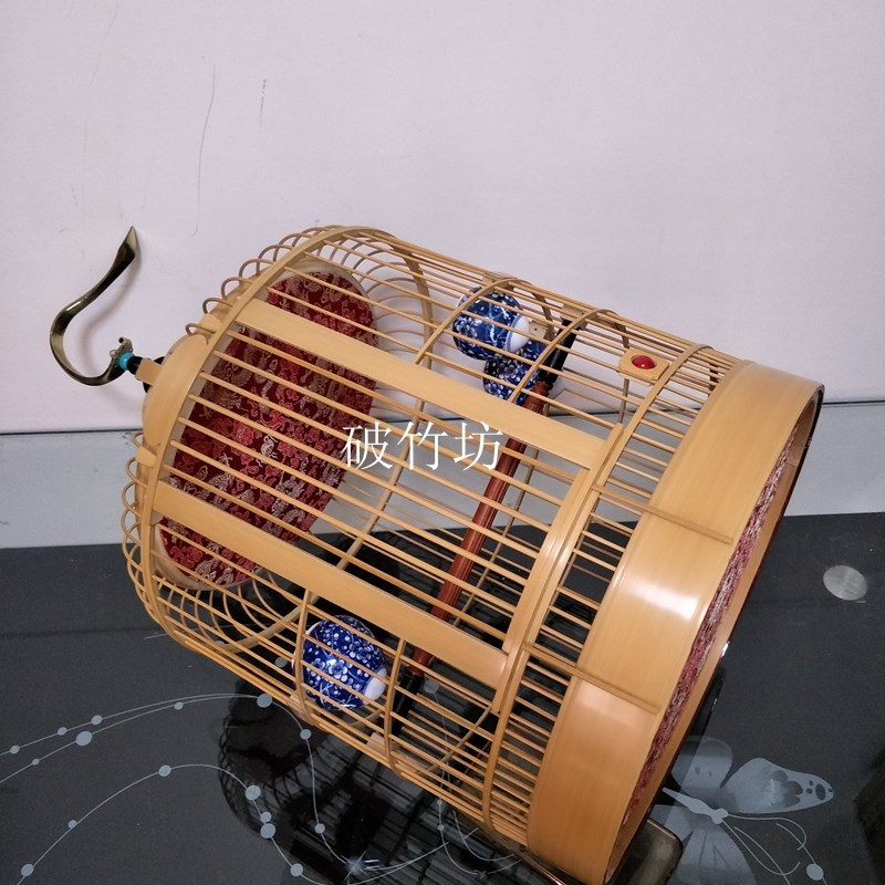 破竹坊出品四川笼画眉鸟笼 全手工竹子鸟笼全套含笼衣包邮