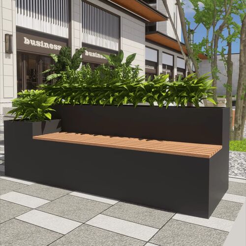 坐凳花箱组合花槽花坛销售楼部围栏隔断网格咖啡厅不锈钢种植定制