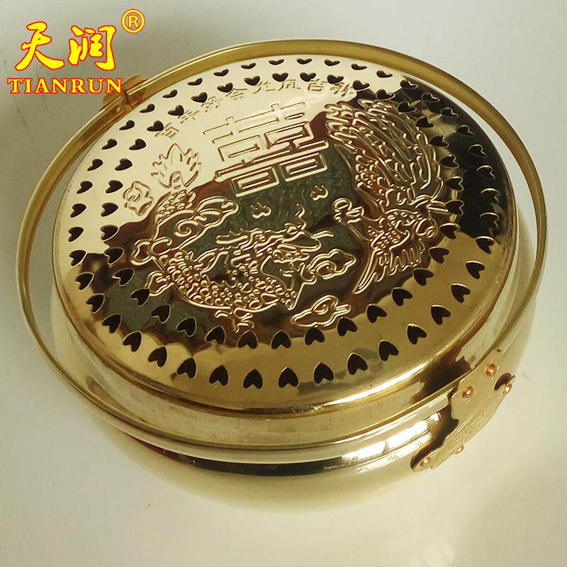 铜厚纯TR-1-3火冲加旺盆炉笼暖手婚脚怀炉新娘结庆用品