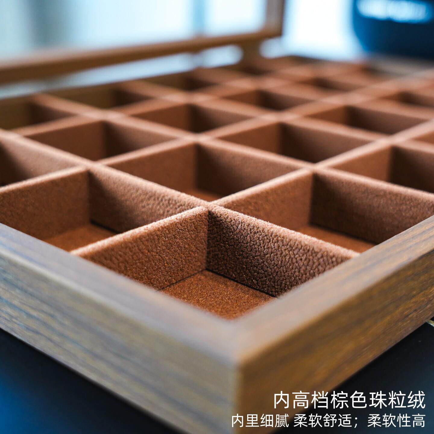 复24古黑胡桃纹示木质文玩收纳盒24位手表纳展盒陈收藏盒列盒收送