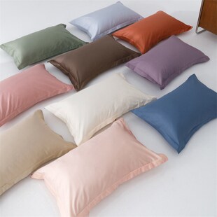 亲肤A类100支新疆长绒棉枕套素色全棉单人枕48 74枕皮枕头不含芯