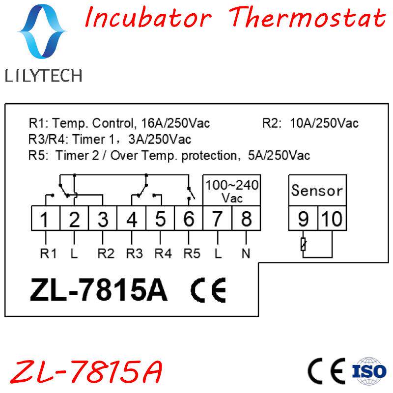 LILYTECH 苏州百合科技ZL-7815A化 温控器 含2组定时输出翻蛋排气