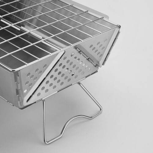 不锈钢BBQ烧烤炉折叠式炉便易携带烤架露营柴火炉Camping Grill