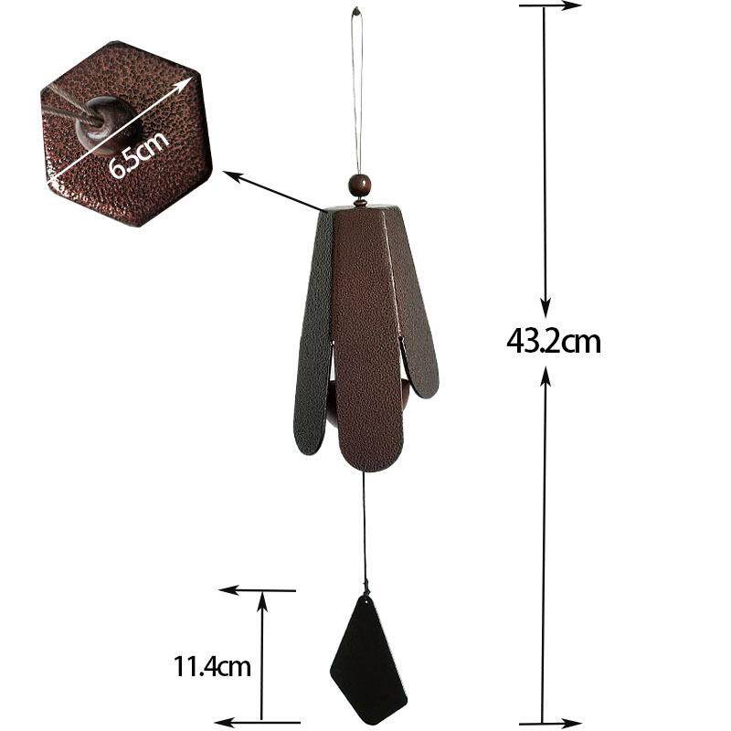 17寸六瓣中式复古户外风铃音韵清澈别墅庭院装饰挂件wind chime