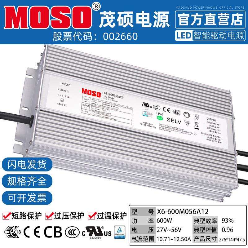 MOSO茂硕电源X6-600系列LED智能驱动电源恒流植物照明专用变压器
