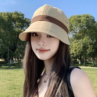 【下单立减30】防晒遮阳帽韩版素渔夫帽大头夏季紫外线口罩鸭舌帽