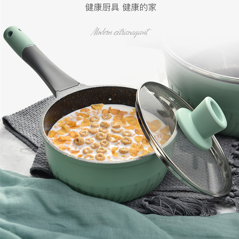 奶锅bat麦饭石婴儿煮泡面锅煮牛奶锅汤锅家用宝宝辅食锅不粘锅