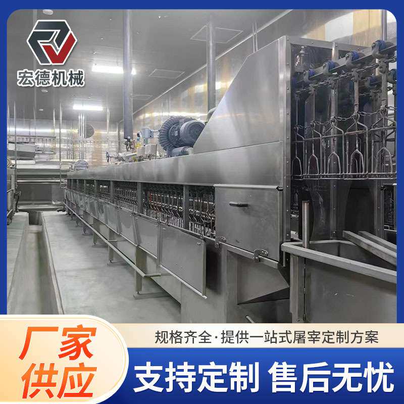 肉鸡淘汰蛋鸡宰杀脱毛一体机 家禽屠宰流水线 大型自动杀鸡线